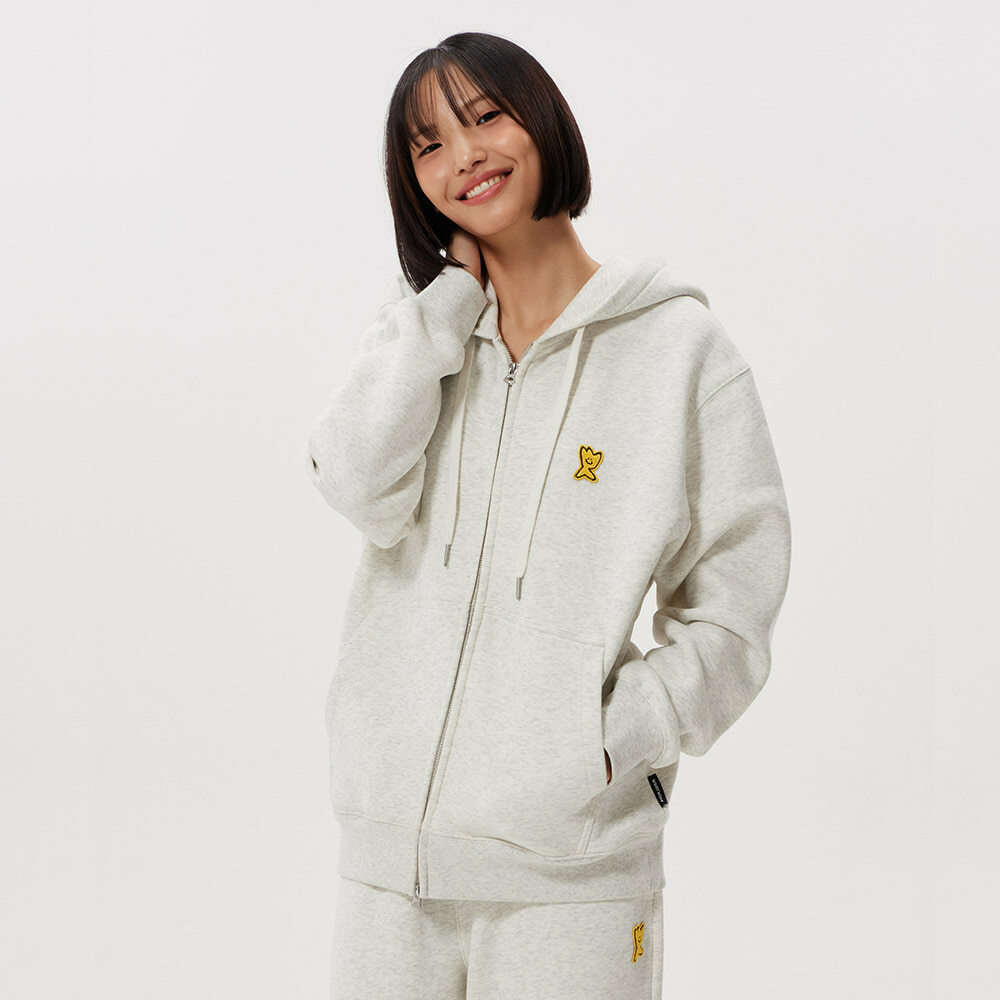 WACKY WILLY Signature Kiki Wappen Hoodie - Oatmeal