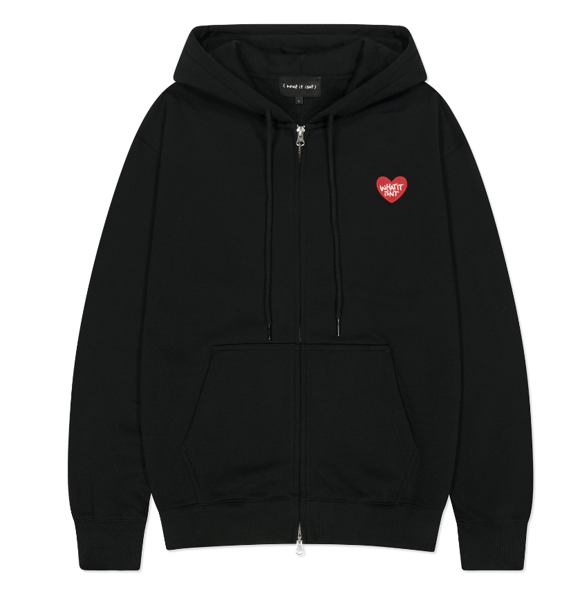 Wacky Willy Heart Logo Fleece Hoodie - Black