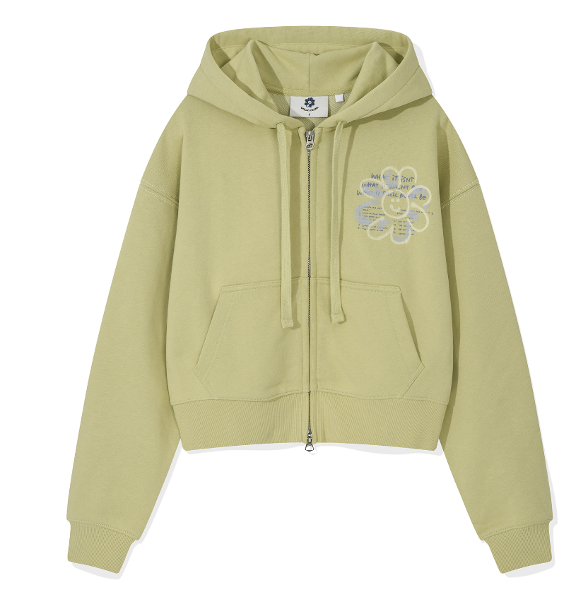 Wacky Willy Women's Flory Spray Graphic Crop Hoodie - Olive
