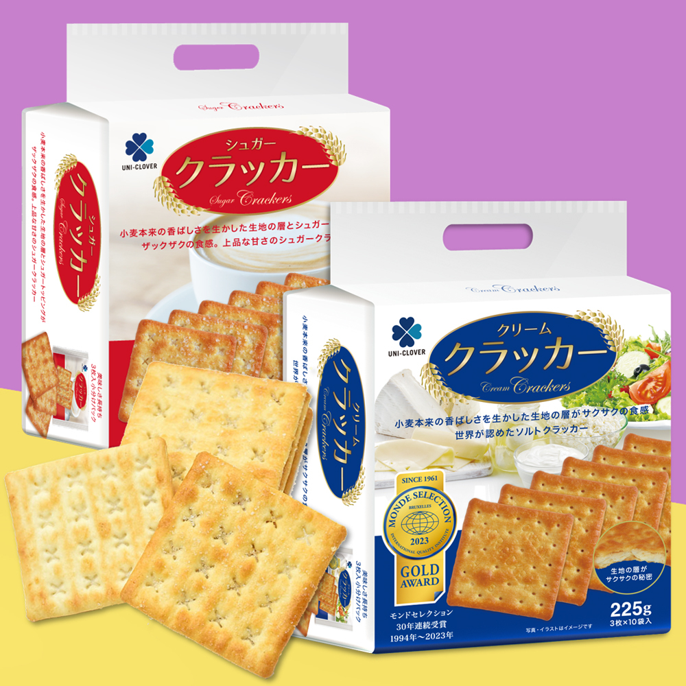 日本 四葉草 滿足感 奶油 蘇打餅乾 30枚入 原味 / 甜味