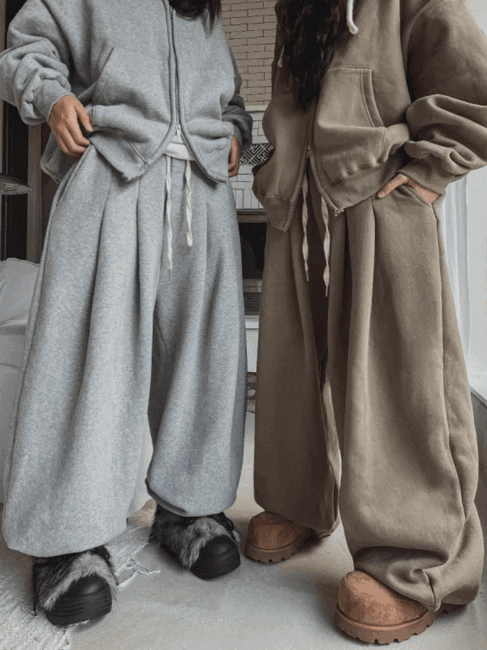 諾亞內刷毛慢跑褲棉褲