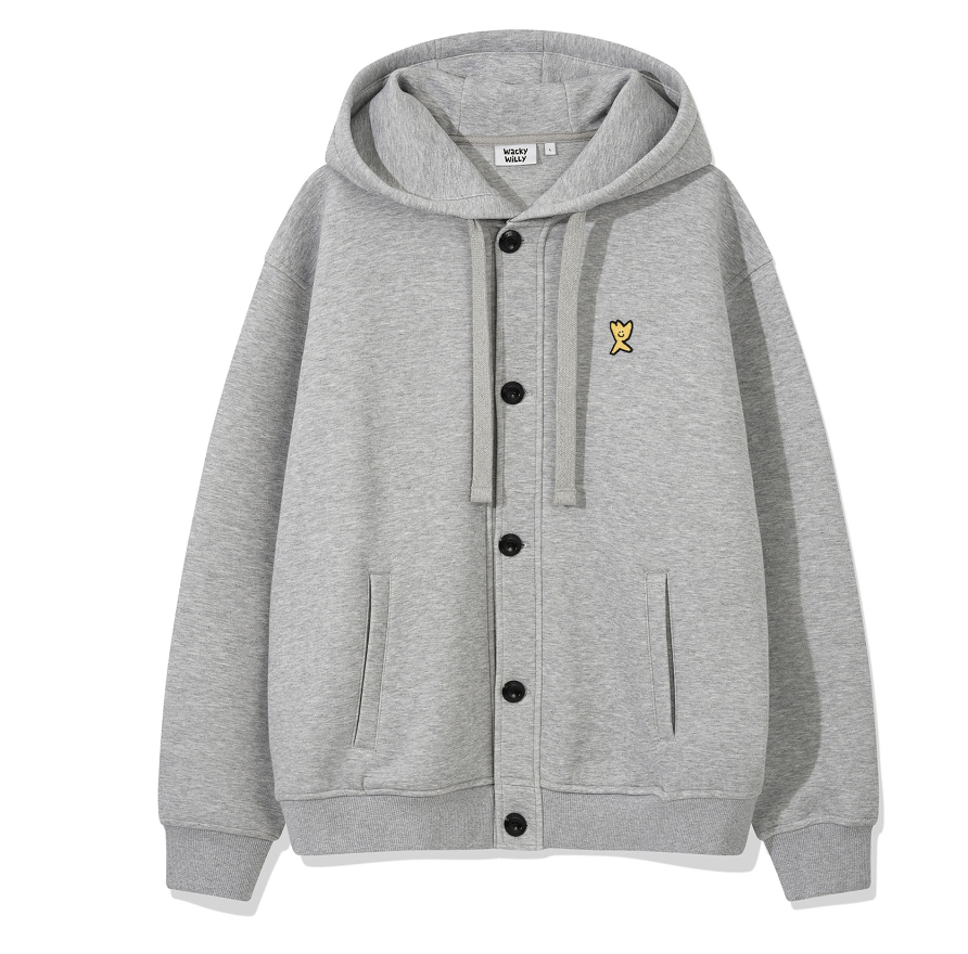 Wacky Willy Hooded Button Cardigan - Gray