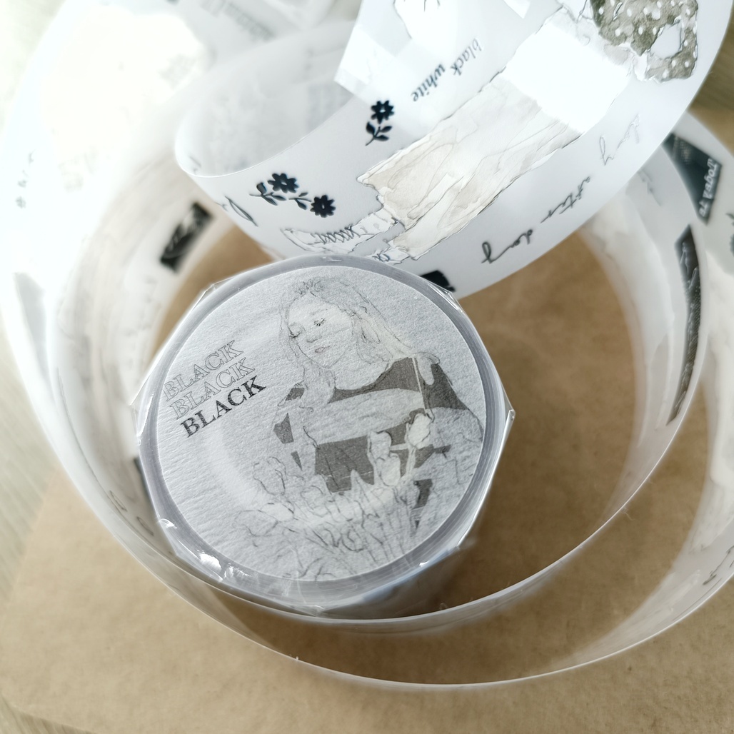 Pion．Black 4cm霧面PET膠帶 <整捲/分裝>