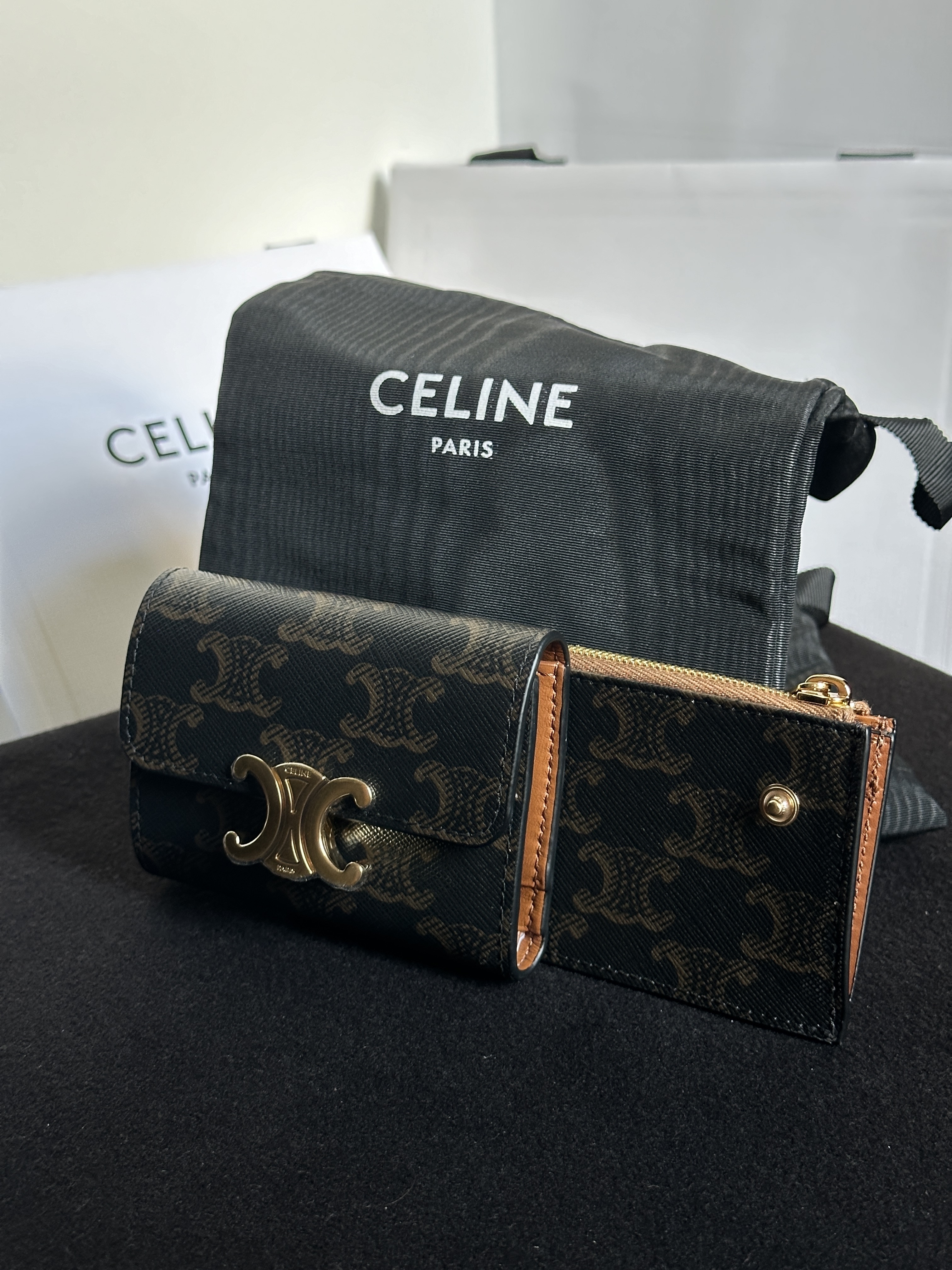 Celine Compact 老花銀包可拆散子包