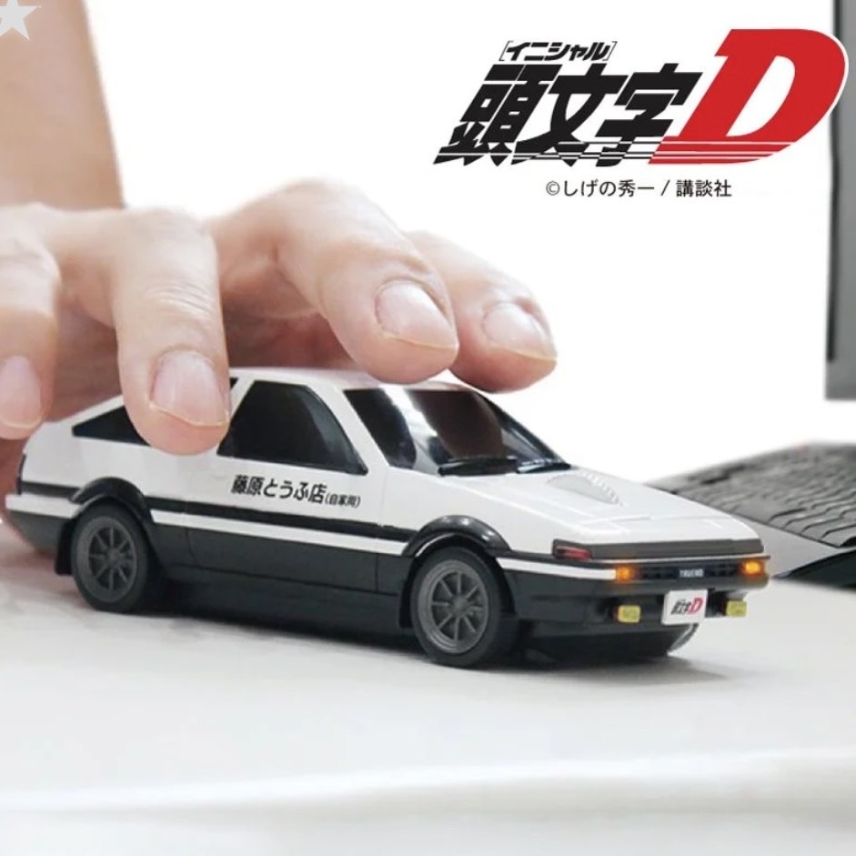 正版授權 AE86無線滑鼠 日本限定 Toyota 頭文字D 藤原豆腐店 車燈會發光聯名