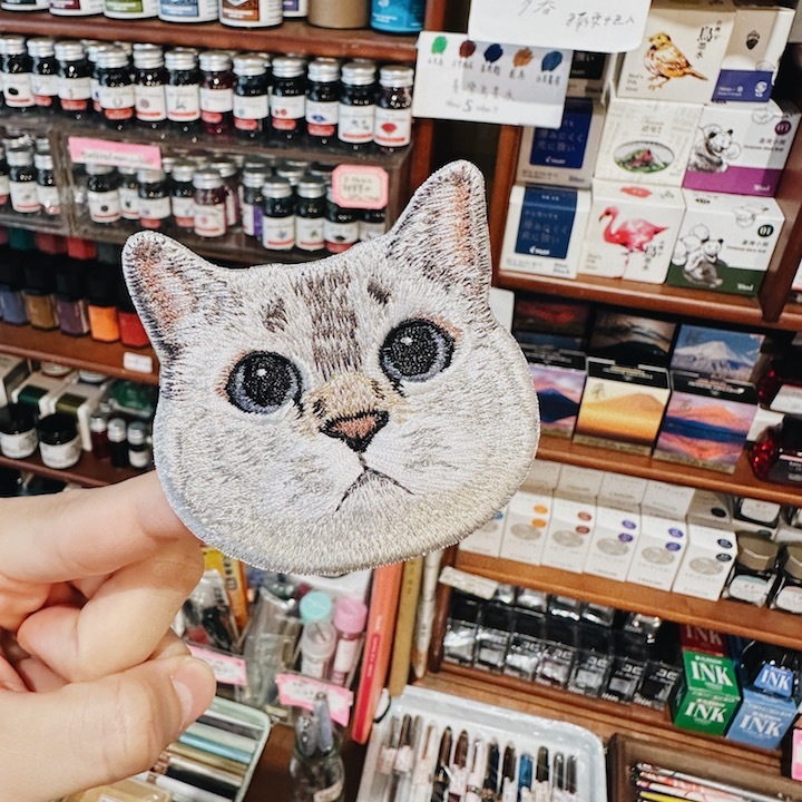 邦尼大頭 英短貓 貓咪刺繡貼紙｜ Sin意工作室