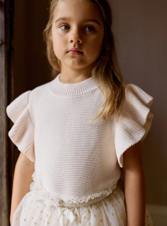 JAMIE KAY│Caroline Frill Vest造型上衣．Berry Cream