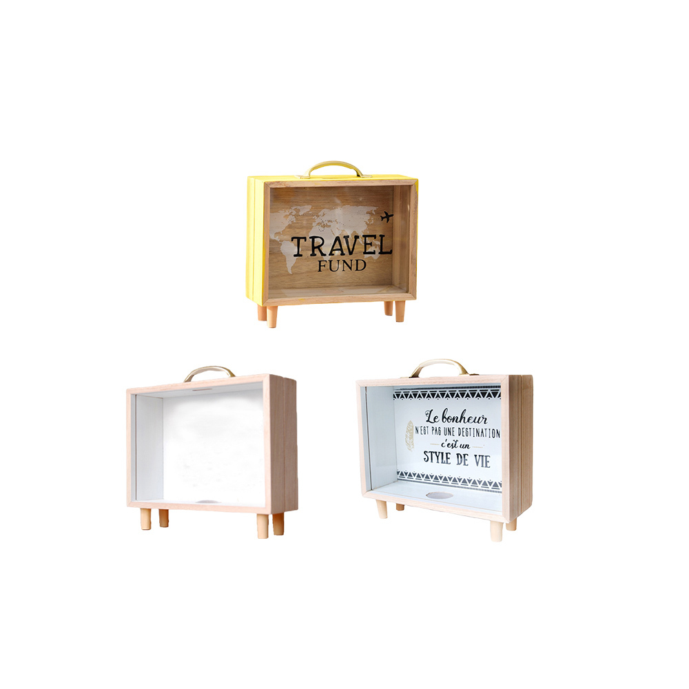 手提原木存錢箱