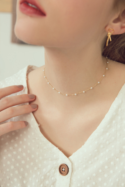 珍珠串鎖骨細鍊