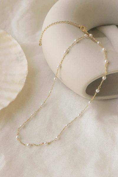 珍珠串鎖骨細鍊