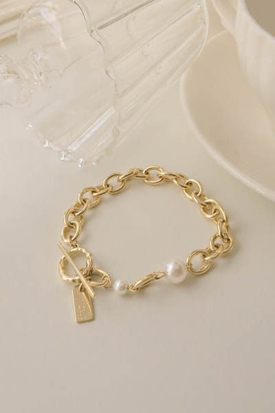 珍珠金屬環吊牌手鍊