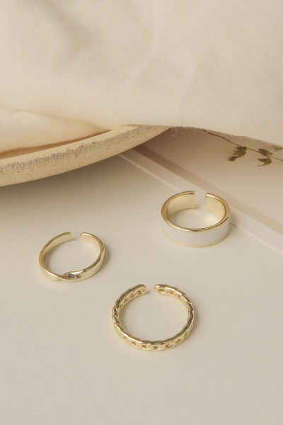 畫釉扭轉造型戒指組