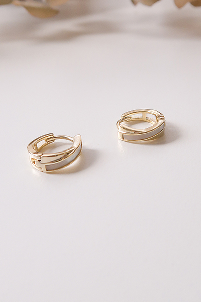 小貝殼C字針式耳環