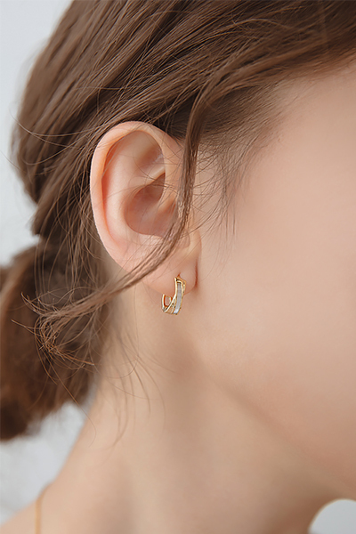 小貝殼C字針式耳環