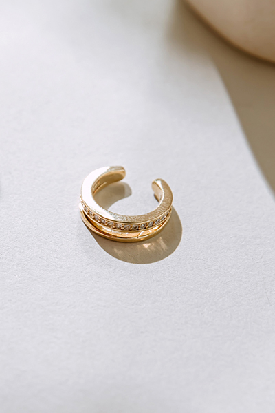 鏤空鋯石耳骨夾(單支)