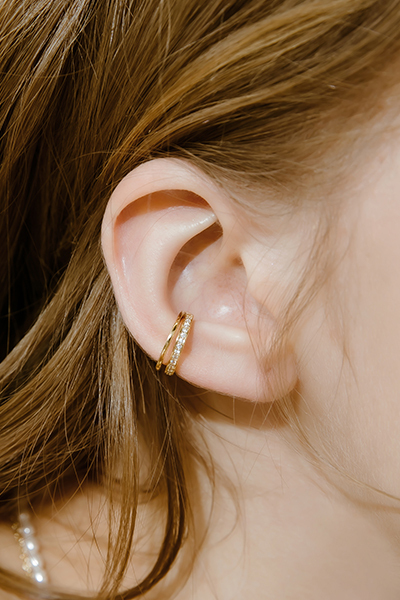 鏤空鋯石耳骨夾(單支)