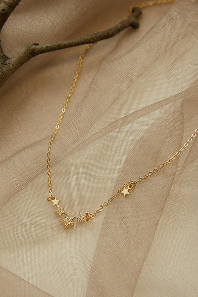 自訂款。星光鋯石鎖骨鍊