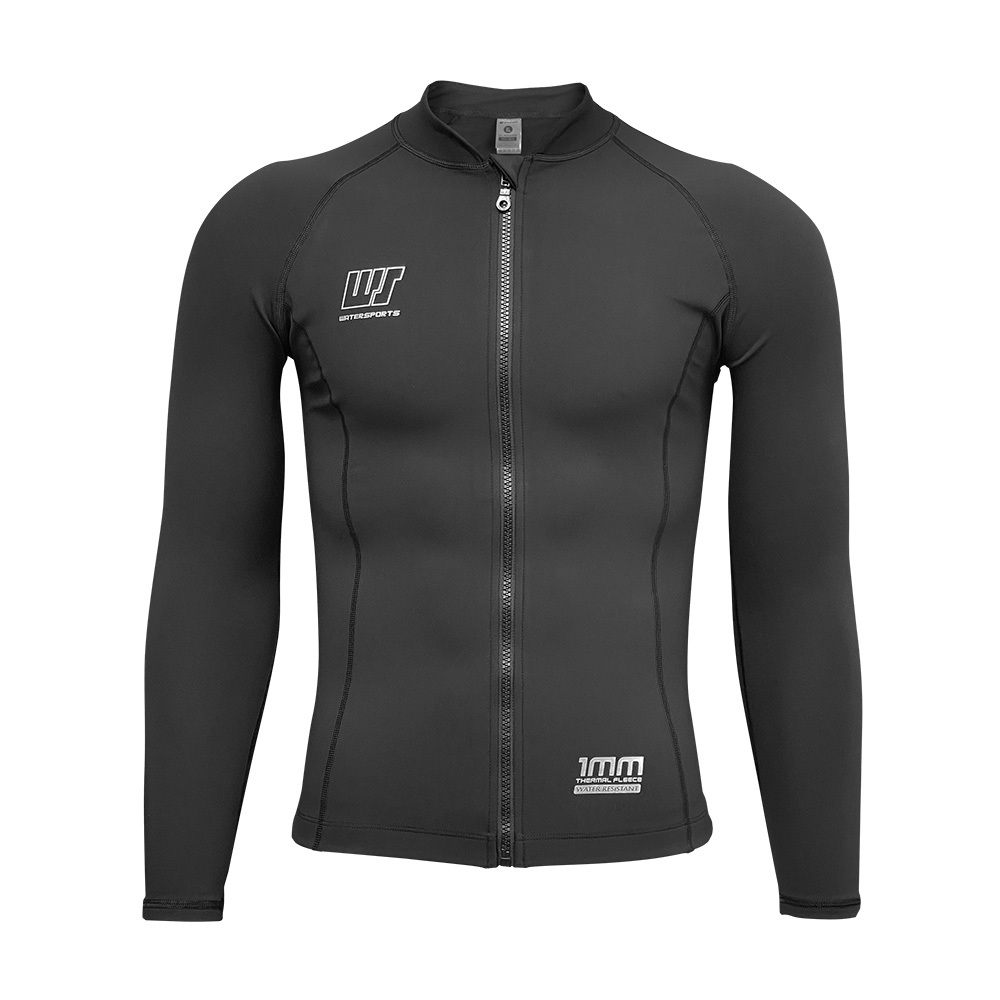 1mm 中性抗水抓毛游泳保暖夾克 - 黑