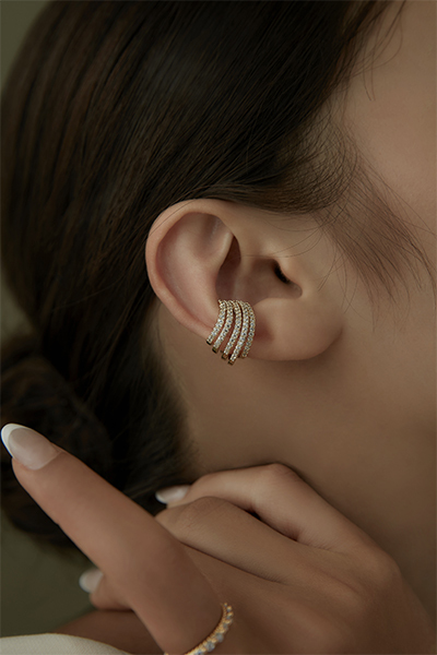 多層鋯石耳骨夾(單支)