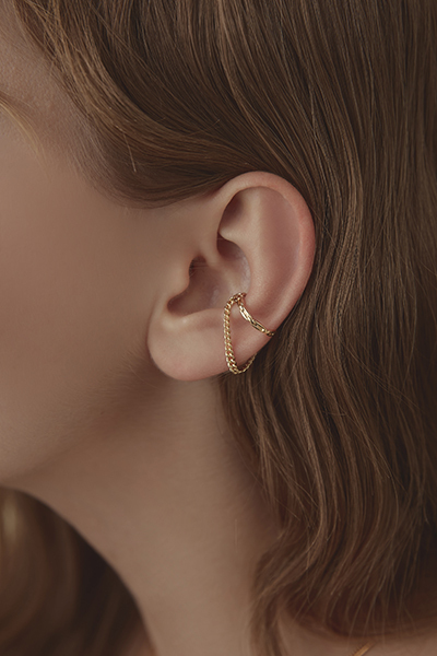 個性鍊條耳骨夾(單支)