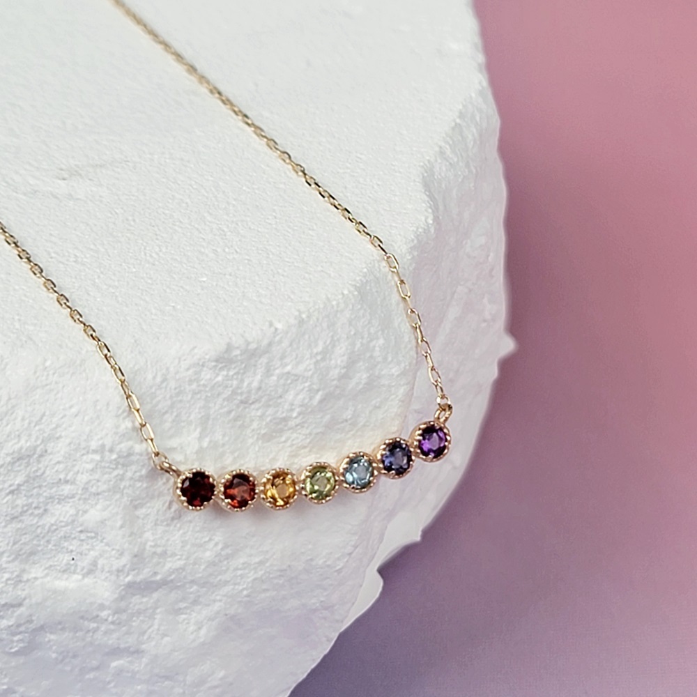 【me.luxe】K10彩虹微笑花朵鍊