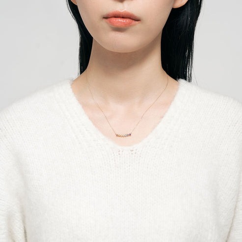 【me.luxe】K10彩虹微笑花朵鍊