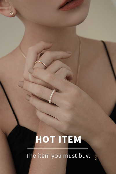 米粒珍珠串戒指