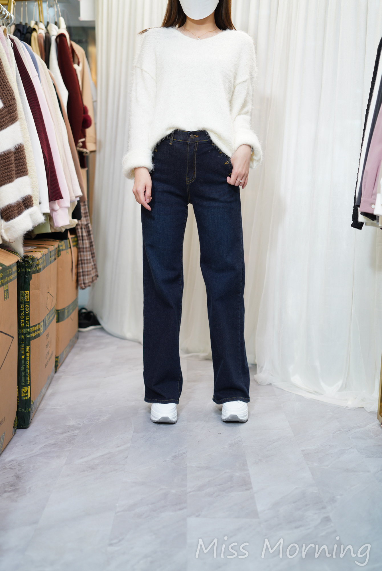 V領毛毛款上衣(14385)