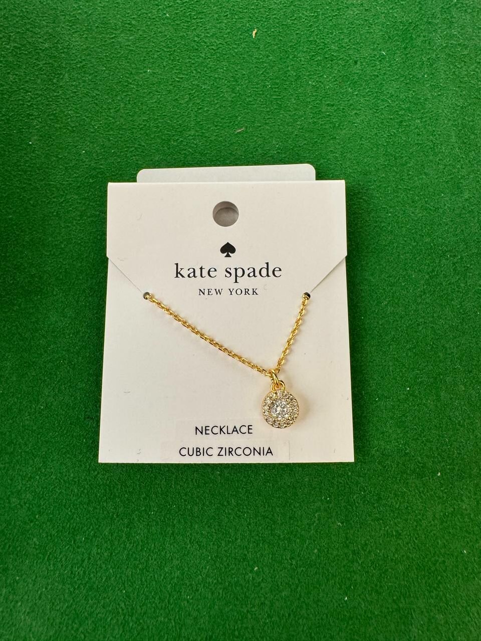 [S] KATE SPADE KK012 YOU'RE A GEM NECKLACE,CLEAR/GOLD, 196021557385 (SKS1509)
