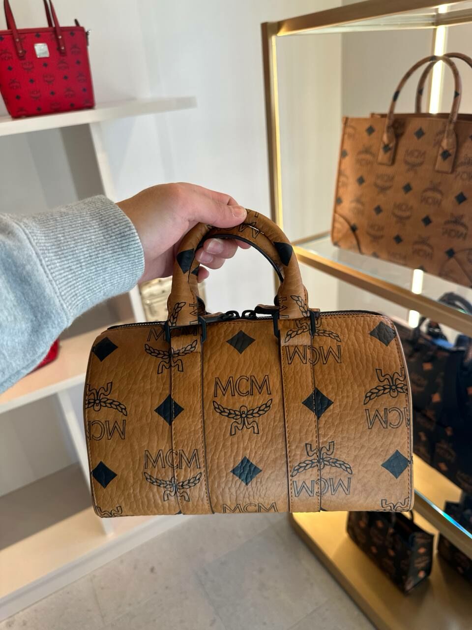 [S] MCM MMB DATA01 CO001 AREN MAXI MN VISETOS BOSTON SMALL,COGNAC, 8809865499477 (SMCM122)