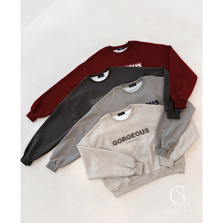 G9544 現貨「品牌'雙層團子高磅大學TEE」