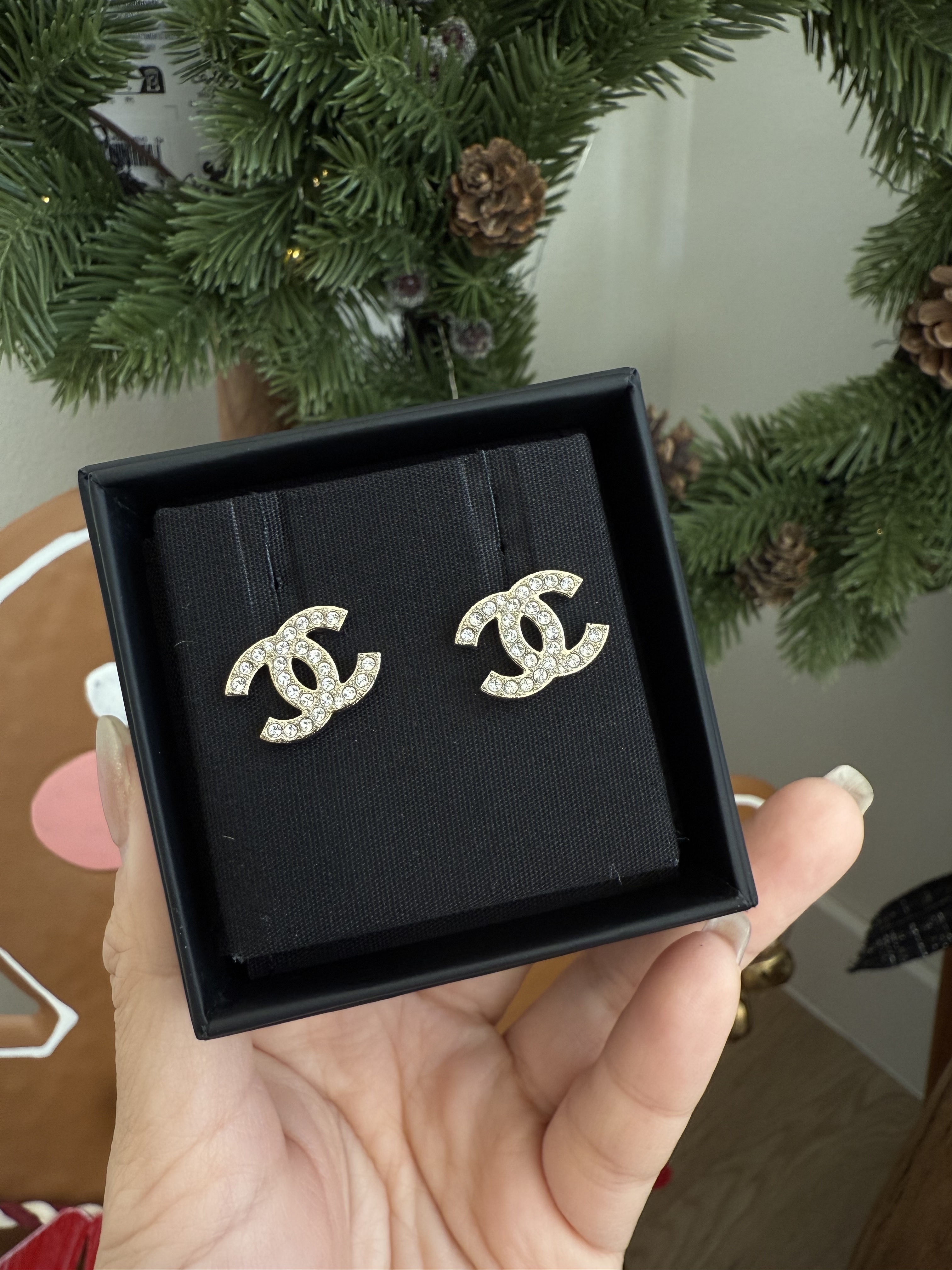Chanel logo earrings