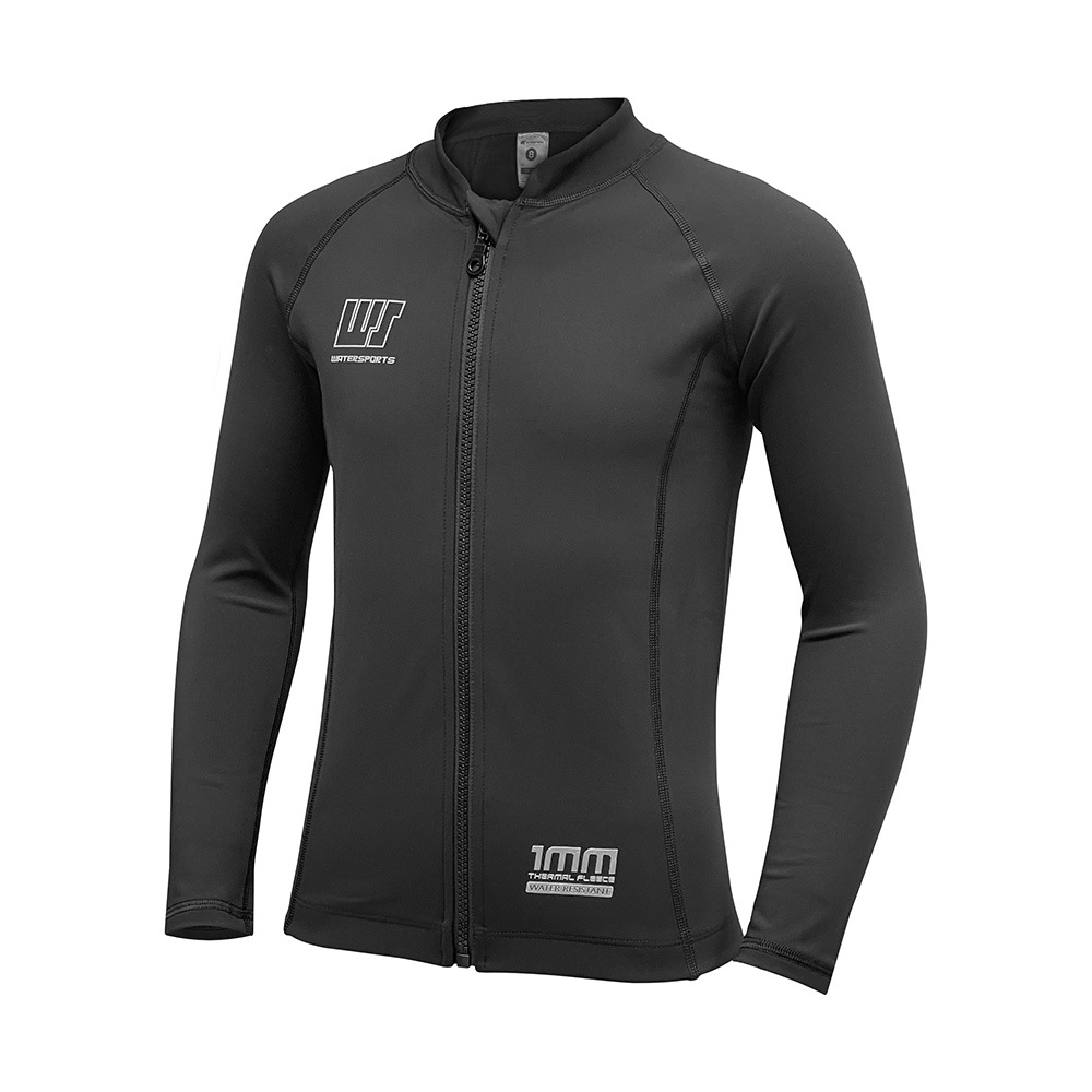 1mm 兒童抗水抓毛游泳保暖夾克 - 黑