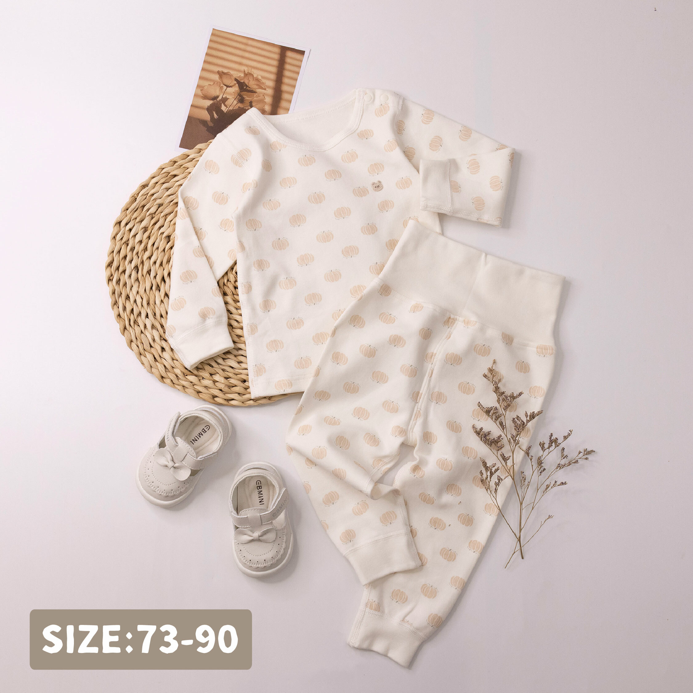 純淨系列【T3024】小南瓜滿版棉柔舒眠睡衣套裝