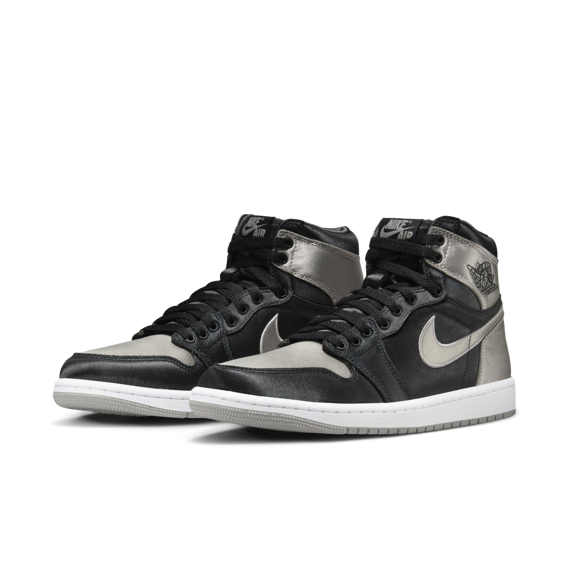 女鞋 NIKE AIR JORDAN 1 RETRO HIGH OG 'Satin Shadow' 絲綢黑灰 高筒 經典 休閒 籃球鞋【FD4810-010】AJ1