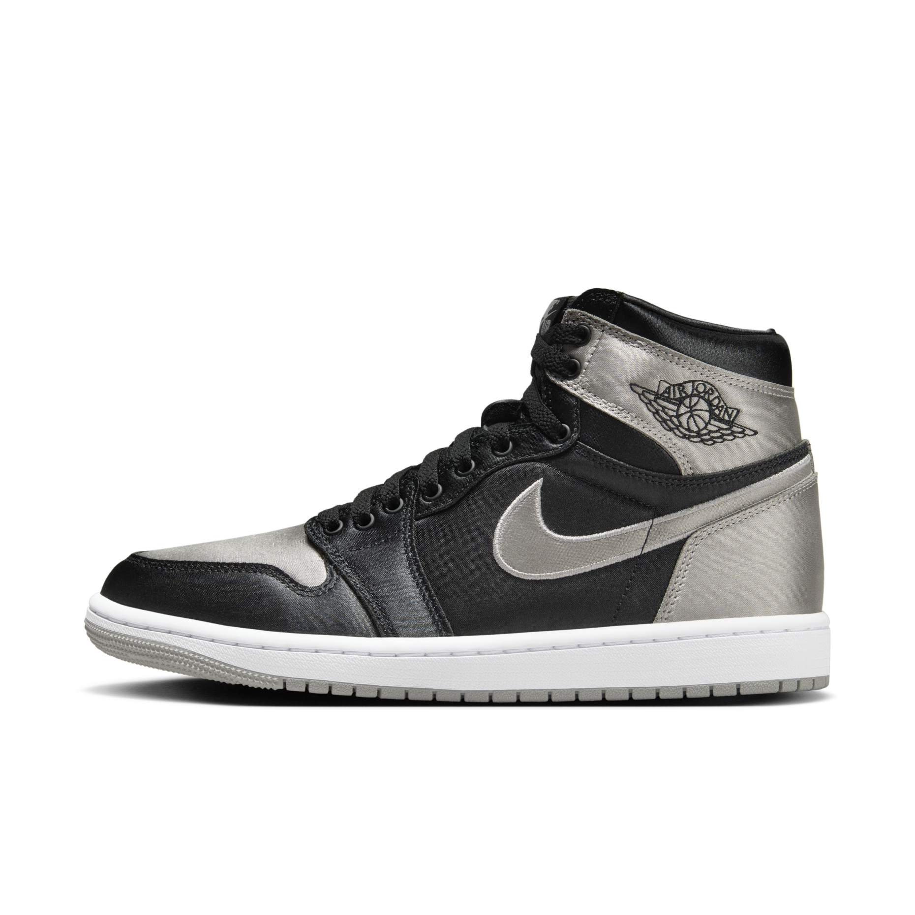 女鞋 NIKE AIR JORDAN 1 RETRO HIGH OG 'Satin Shadow' 絲綢黑灰 高筒 經典 休閒 籃球鞋【FD4810-010】AJ1
