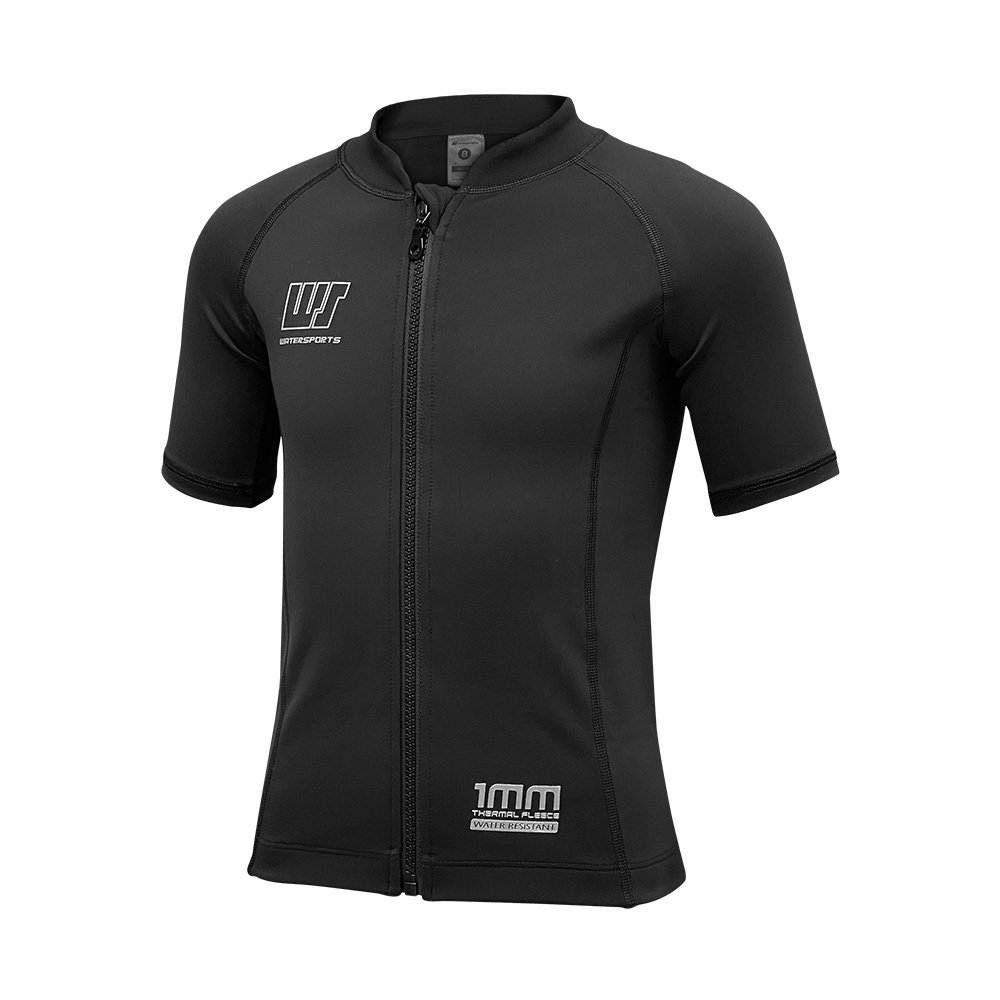 1mm 兒童抗水抓毛游泳保暖夾克 - 黑