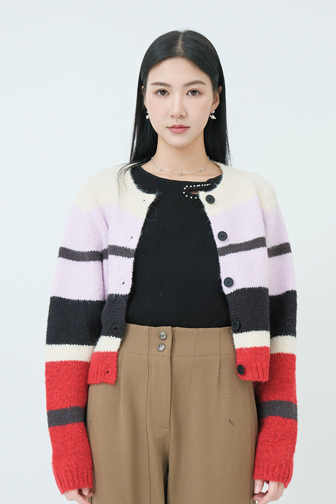 彩色粗間冷cardigan (現貨款式）