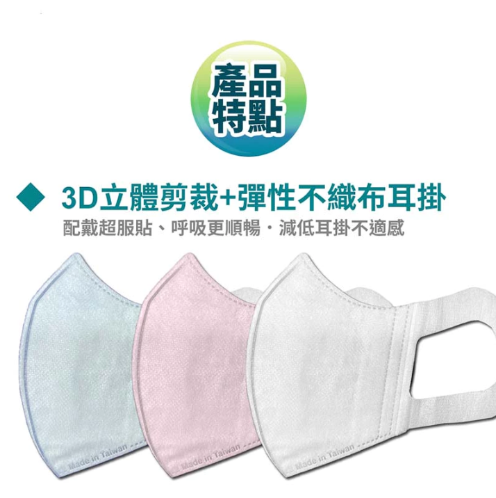 【威欣利】環保媽媽 成人立體醫用口罩 (50入) (3色)