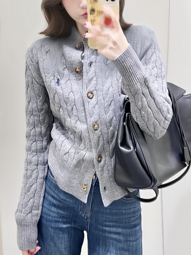 [多色] Polo Ralph Lauren 羊毛絞花針織紐扣開襟羊毛外套