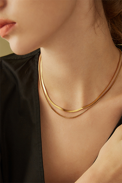 雙層閃耀鎖骨鏈
