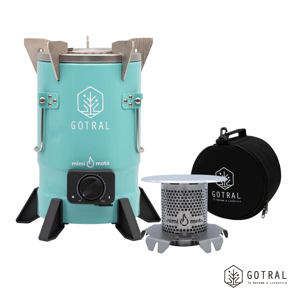【GOTRAL】木顆粒野營爐【含暖爐組】 可當暖爐一機兩用 含收納包木顆粒 戶外環保野炊烤肉露營利器