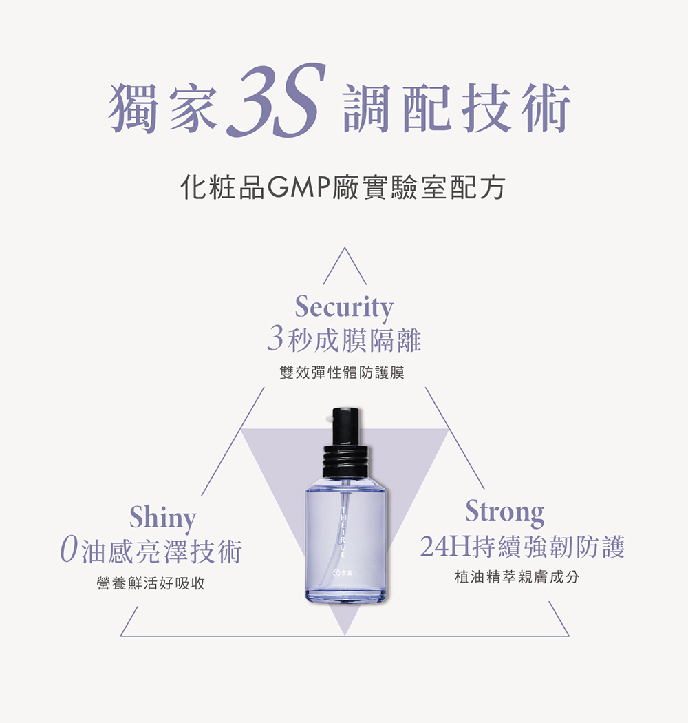 獨家調配技術 3秒成膜隔離