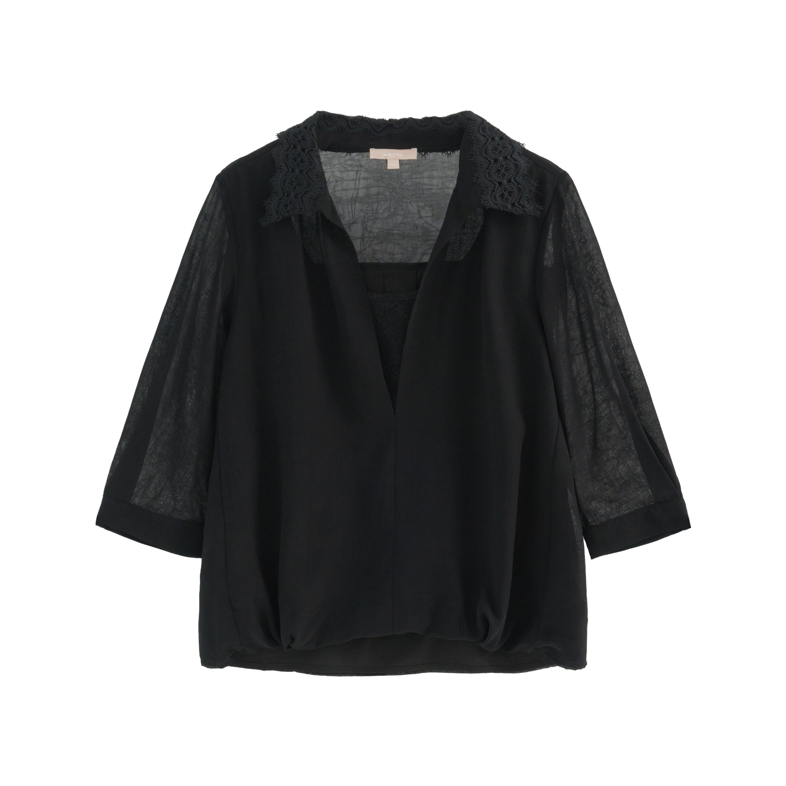 mi-tu 蕾絲領長袖恤衫