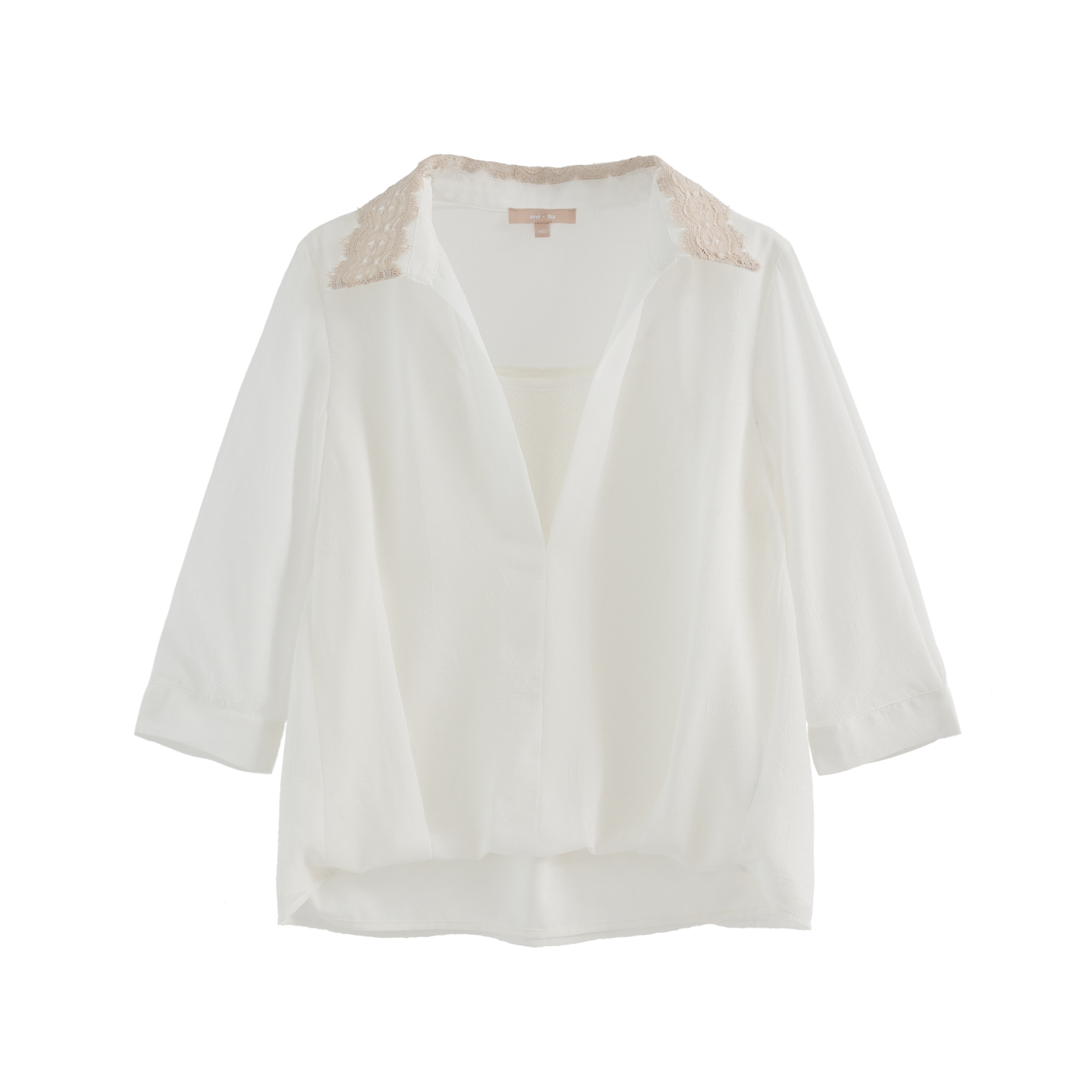 mi-tu 蕾絲領長袖恤衫