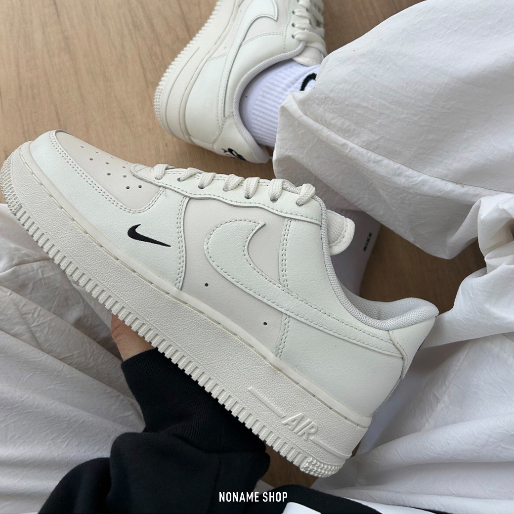 NIKE AIR FORCE 1 AF1 '07 小刺繡 SWOOSH 奶油白 (女款)