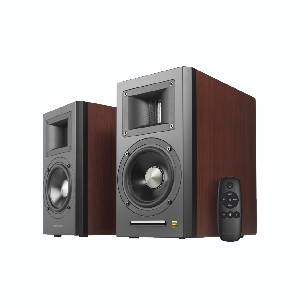 EDIFIER 漫步者 AIRPULSE A100 HD 主動式音箱 雙聲道藍牙喇叭 櫻桃木音箱 2.0書架式揚聲器