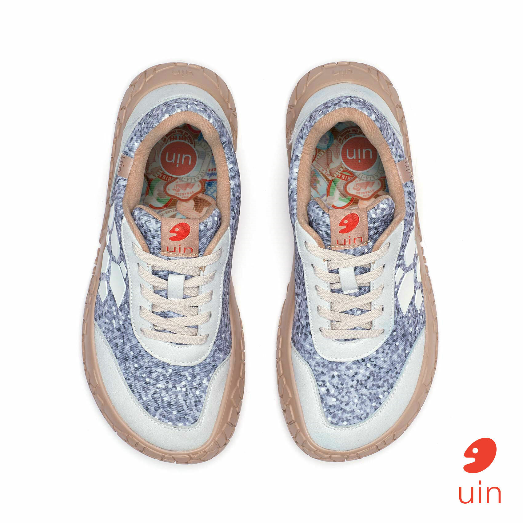 【Uin】西班牙原創設計 | 杉樹灰 馬賽克1 女鞋 彩繪鞋 休閒鞋 懶人鞋