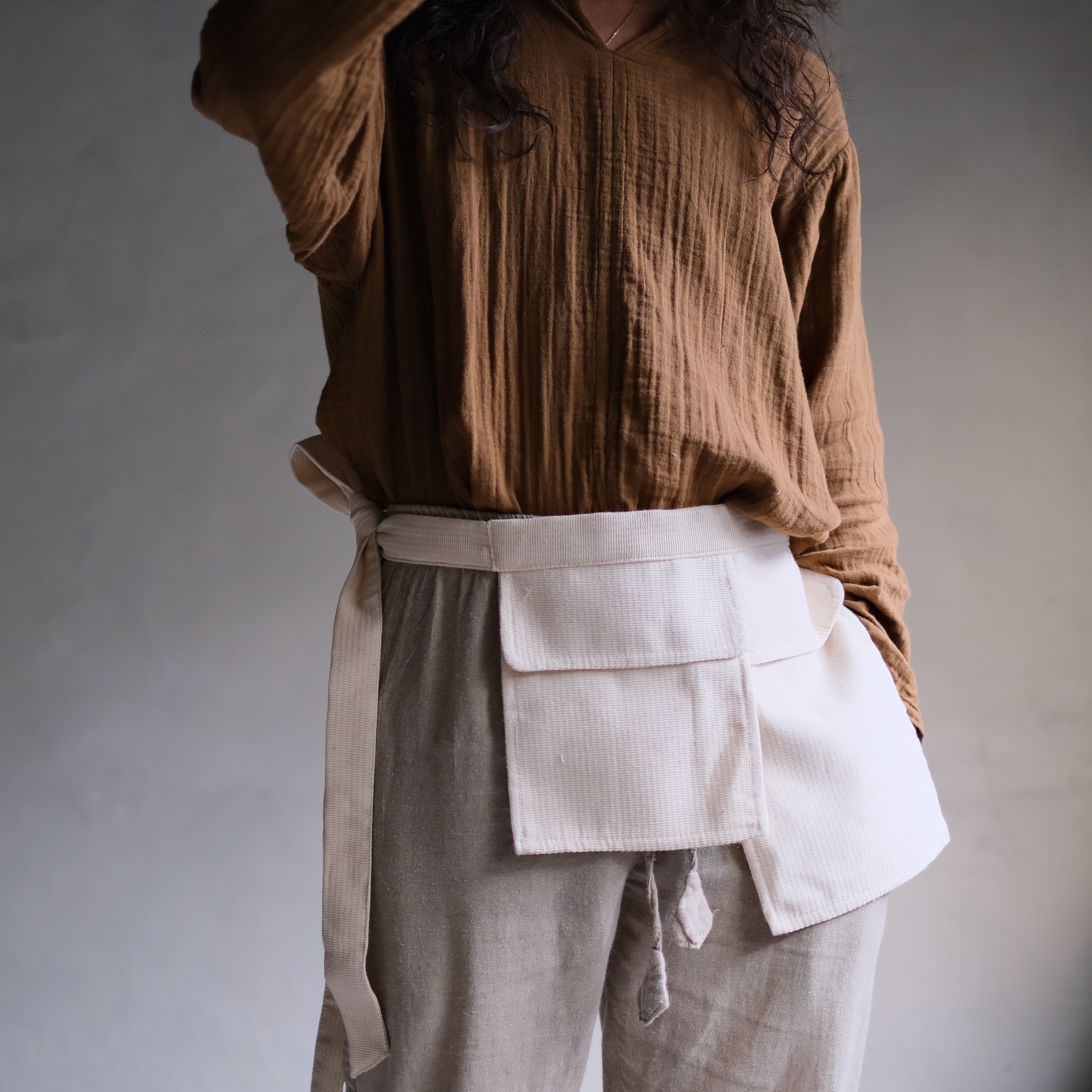 步野 Wild Fabric 圍裙式工具袋 米白