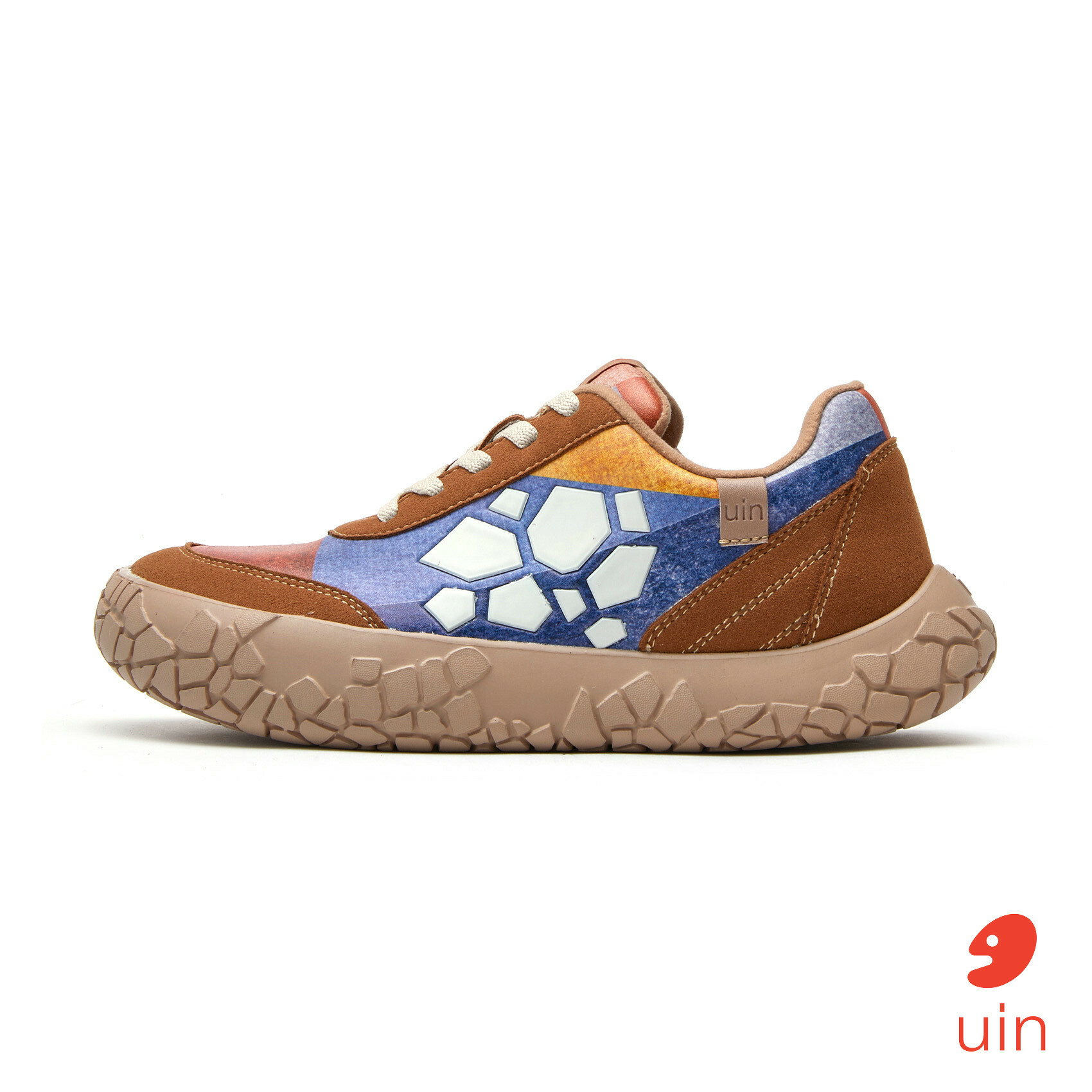 【Uin】西班牙原創設計 | 斑駁院牆 馬賽克1 女鞋 彩繪鞋 休閒鞋 懶人鞋